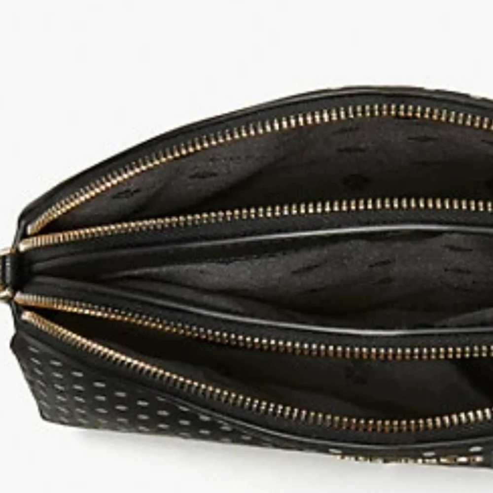Kate Spade Black Mini  Polka Dot Crossbody Shoulder Bag Metallic Dot NWT - Picture 7 of 14